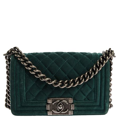 chanel boy velvet green|coco Chanel boys bag.